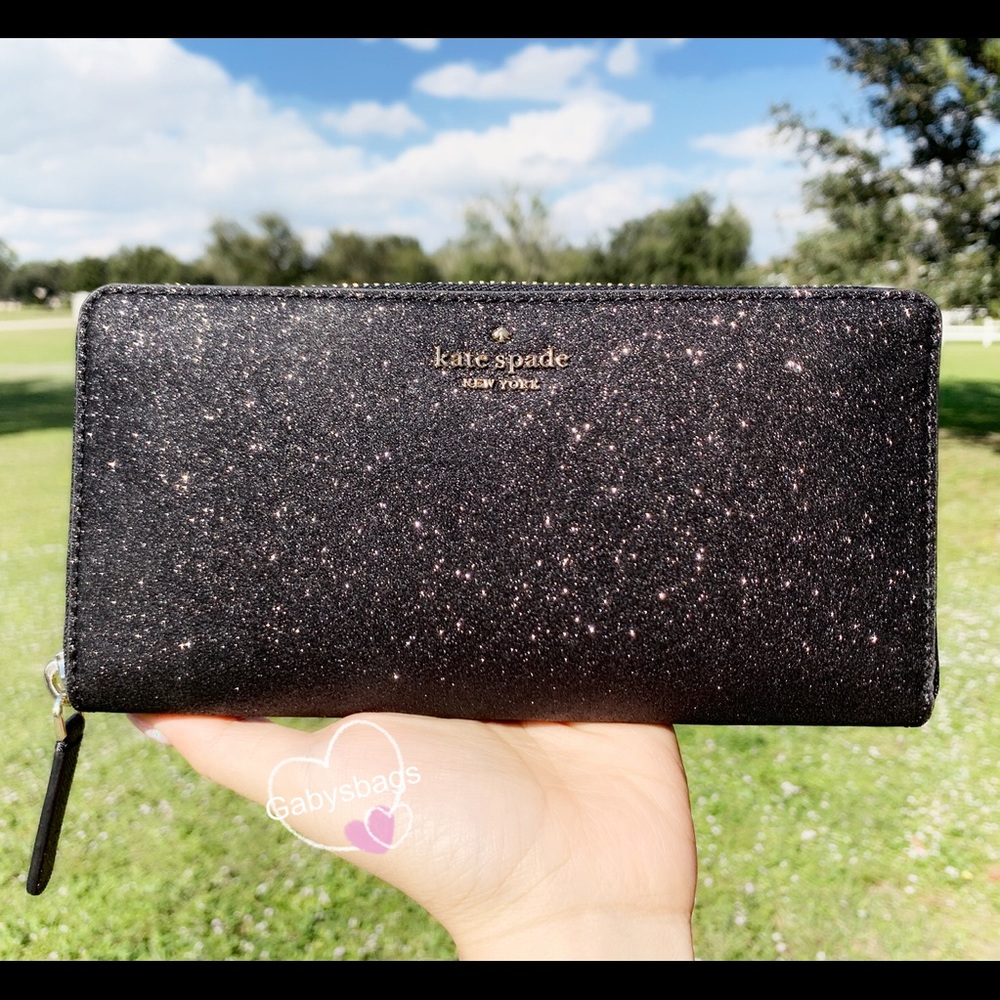 👛NWT Kate Spade Zip Around Wallet Glitter - Picture 2 of 5